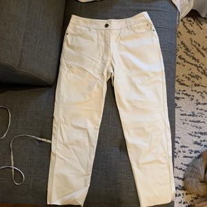 White leather straight leg pants sz 10